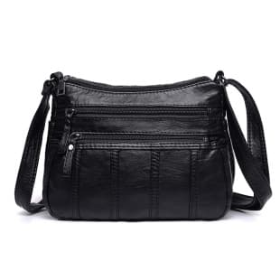 Shoulder Bag 2020 New Washed Leather Soft Leather Middle-aged Women's Bag Crossbody Bag Large Capacity Middle-aged and Elderly Crossbody Bag