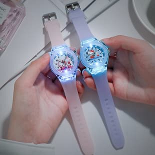 Primary and secondary school students' watches luminous children's electronic watches silicone cartoon watches wholesale new ice and snow princess