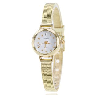 HUANS watch women's alloy fine mesh strap watch wholesale student fashion gold diamond quartz watch