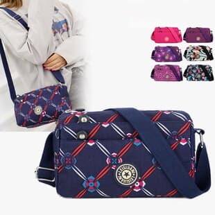 Crossbody Bag Multi-layer Women's Fashionable All-match Shoulder Bag Nylon Printed Mother Bag Middle-aged Women's Small Square Bag Printed