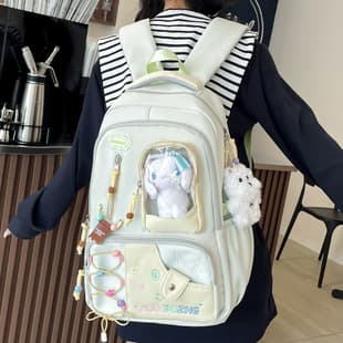 Japanese-Style New High-Value Fresh Sweet Dopamine Transparent Backpack for Middle and High School Students with Large Capacity