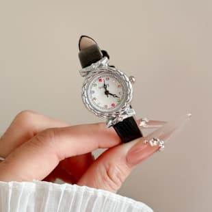 Colorful Stone Fashion Women's Watch with Mesh Strap, Round Shape, Water-Resistant, Stylish, Student-Friendly, Niche, Silent, Retro