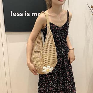 Summer Handmade Woven Women's Bags, New Shoulder Bags, Large Capacity Tote Bags, Beach Vacation Crossbody Straw Bags