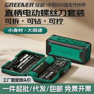 Green Forest Electric Screwdriver Rechargeable Household Small Lithium Electric Screwdriver Multifunctional Mini Set Combination Fully Automatic
