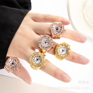 Amazon Wish Hot Selling Classic Ring Watch Gold Watch Jewelry Student Watch Ladies Finger Watch Wholesale