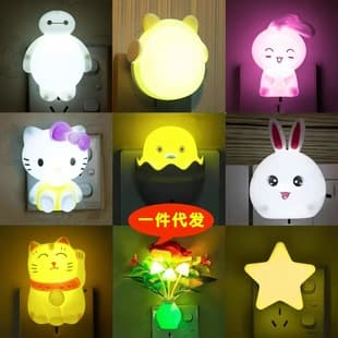 US regulations cross-border light round night light led light control indoor induction switch bedside light creative smart home light