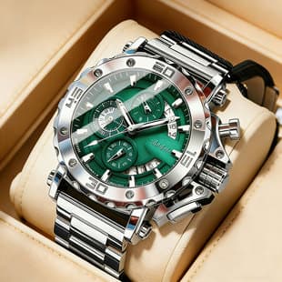 Cross-Border Foreign Trade Model Steel Heart Men's Quartz Watch with True Six-Hand Multi-Function, Luminous, Waterproof Business Men's Wristwatch
