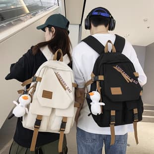 Casual Simple Backpack for Women 2025 New Korean Fashion Trend Student Backpack Harajuku Style Large Capacity School Bag