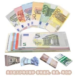 Dollar Euro Coin Wallet Canvas Cross-Border Banknotes Foreign Currency Creative Short Thin Wallet Practice Money