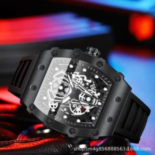 Gezhi Counter Genuine Student Wine Barrel Black Luminous Calendar Waterproof Watch Men's Versatile Trendyy Fashion Cool