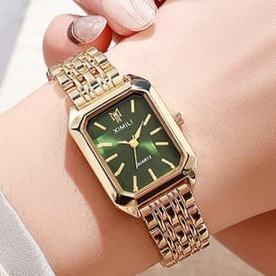 Cross-Border 2024 Hot-Selling New Model Simple Versatile Square Women's Watch Ins-Style Steel Band Fashion Quartz