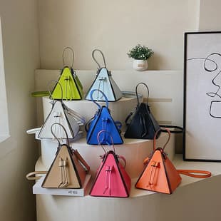 Cross-Border Portable Triangle Bag, Fashionable Candy Color, Personalized Design Shoulder Bag, Niche Triangle Three-Dimensional Crossbody Bag, Versatile