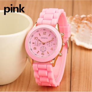In-stock Watch Geneva silicone watch, Korean style colorful jelly candy-colored silicone watch, children's watch