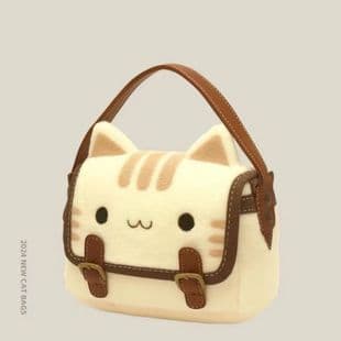 Cute Cat Plush Small Bag Women's 2024 New Internet Trendy High Color Value Cartoon Mao Doll Clutch Bag Women's Bag