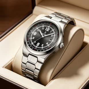 Aimana Cross-Border Live Broadcast Foreign Trade Popular Men's Steel Band Watch, Simple Black Dial, Calendar, Luminous, Waterproof, Business Style