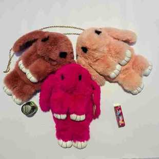 Cute Rabbit Bag Made of Faux Rabbit Fur, Simple and Versatile, Plush Rabbit Bag with Chain Crossbody Strap