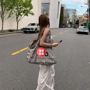 Al Single-Shoulder Canvas Bag, Versatile for Commuting, Yoga Bag, Large-Capacity Shopping Bag, Sports Fitness Bag, Cross-Body Tote Bag