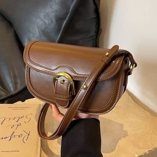High-End Fashion Trendy Saddle Bag 2026 New Spring/Summer Hot-Selling Textured Crossbody Bag Korean Style Niche Shoulder Bag