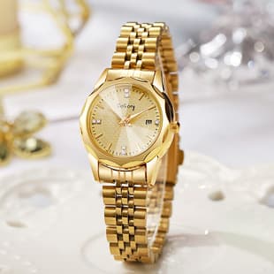 New Popular Women's Steel Band Watch, Women's Watch for Foreign Trade, Calendar, Light Luxury, Niche, Student-Friendly, High-End Feel, Cross-Border Quartz Watch