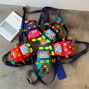 ins cartoon small bag boys and girls cute doll crossbody fashion bag Korean style western style funny robot shoulder bag