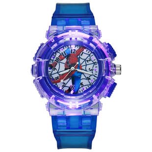 Spot Wholesale Cross-Border New Spider-Man Watch Luminous Plastic Cartoon Watch for Boys and Children Quartz Watch
