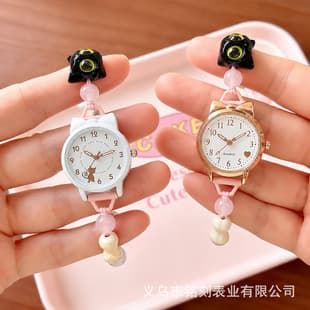 2026 new woven watch, women's bracelet, fashionable and luxurious, suitable for middle and high school students, versatile butterfly bead design, available for drop shipping