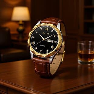 Men's Watch, Fashionable, Waterproof, Casual, Business Style, Non-Mechanical, Calendar, Quartz Watch, Manufacturer Live Streaming, Dropshipping