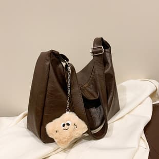 2024 New High-end Solid Color Trendy All-match Large Capacity Korean-style Fashionable Internet Popular Casual Shoulder Crossbody Bag