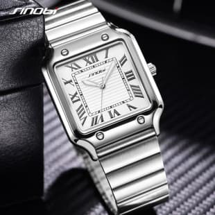 Foreign Trade Men's Watch Stainless Steel Square Quartz Watch Manufacturer Wholesale Waterproof Business Men's Watch Men's 9883