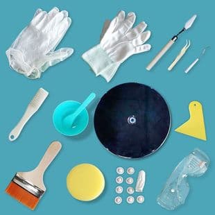 DIY Mosaic Material Kit Finger Cots Sponge Small Bowl Spoon Scraper Children's Art Making Tools Storage