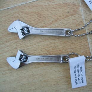 2.5" Mini Adjustable Wrench with Ball Chain, Fully Polished Chrome-Plated, 2.5”-63mm Electroplated Mini Wrench