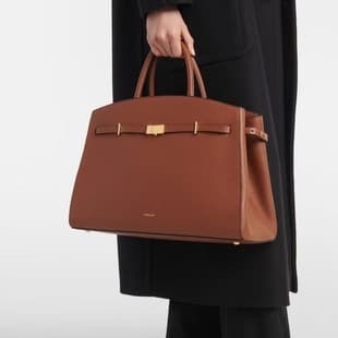 Demellier's New Suede Large-Capacity Tote Bag, Genuine Leather Shoulder Crossbody Bag, Simple Commuter Handbag