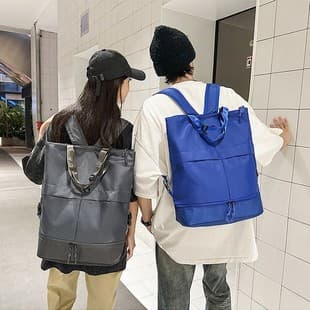 Factory Wholesale New Backpack Men and Women Commuter Handbag Solid Color Shoulder Tote Bag Large Capacity Nylon Backpack