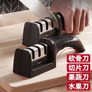 Kitchen Household Knife Sharpener Manual Mini Sharpening Stone Tungsten Steel Ceramic Diamond Knife Sharpener Handheld Sharpening Tool