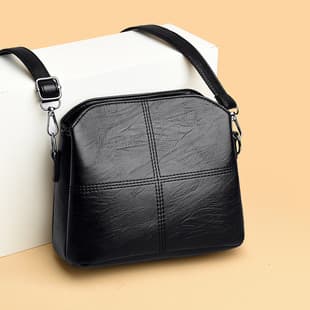 2026 New Fashion Women's Bucket Bag, Multi-Layered Middle-Aged Mom Bag, Soft Leather Women's Shoulder Bag, Crossbody Bag, Cross-Border