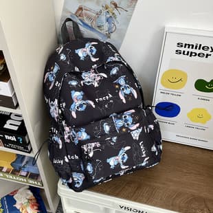 Cross-Border Backpack, Spring and Summer New Style, Simple Backpack, Printed Bag, Campus Style, Korean Style Student School Bag, High-Value Bag