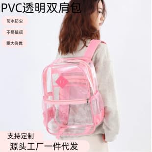 Cross-border Soft PVC Transparent Backpack Large Capacity Simple Waterproof Jelly Backpack Casual Full Transparent Student Schoolbag