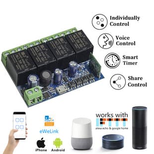 Dc Input 4-Way Wifi Relay Relay Multi-Function Wireless Wireless Smart Home Remote Control Light Control