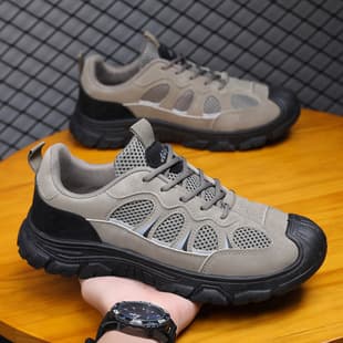 Manufacturer's New Spring and Autumn Men's Shoes, Casual Sports Shoes, Thick-Soled Mesh Breathable Outdoor Work Shoes, Hiking and Mountaineering Shoes
