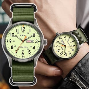 Popular Casual Woven Nylon Strap Men's Watch Outdoor Sports Full Luminous Dual Calendar Military Watch Wholesale