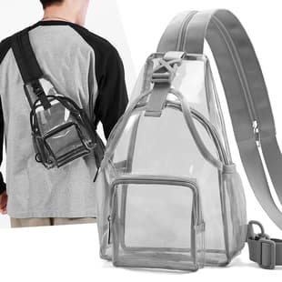 Cross-Border Amazon Multi-Functional Dual-Use Pvc Transparent Bag, Crossbody Transparent Pvc Chest Bag, Small Backpack