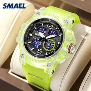 SMAEL Smale new outdoor transparent watch men and women outdoor cool double display waterproof luminous electronic watch