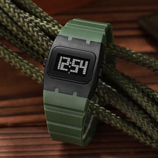 Always On-Trend, Fashionable Student Square Silicone Strap Watch, Casual, Simple, Trendy, Waterproof, Multifunctional Electronic Watch