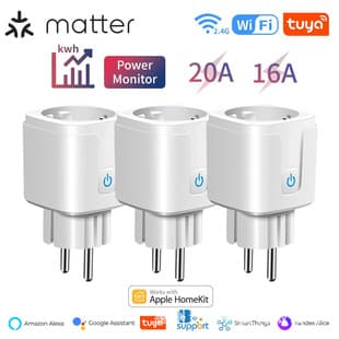 European Standard Smart Socket 16/20A European Standard Metering Wifi Remote Matter/Tuya Smart Home Automation