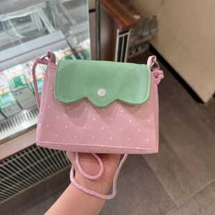 Pink Polka Dot Small Bag, Cute Cross-Body Bag for Girls, Versatile Mini Bag for Students, Daily Commuting