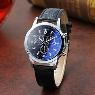 Niche Fashion Watches for Men Wholesale Foreign Trade Men's Watches Quartz Watches Decorative Fashion Blue Light Glass Belt Men's Watches