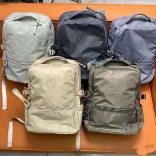 Lulu's New Waterproof Computer Bag, Casual Backpack, Fashionable Work Clothing Large-Capacity Travel Bag, Casual School Bag