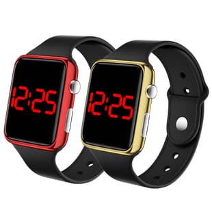 Clear price in stock button cool electroplating LED square electronic watch primary and secondary school students adult couple sunglasses watch
