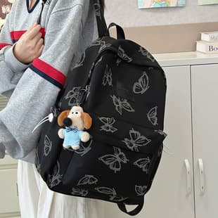 Ins Style Schoolbag Female College Students Japanese Fashion Butterfly High School Backpack Women's Lightweight Junior High School Travel Backpack