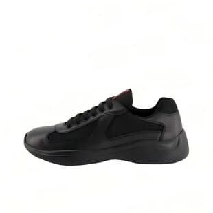 Foreign Trade Cross-Border Prada/Prada Men's America's Cup Patent Leather and Fabric Sneakers